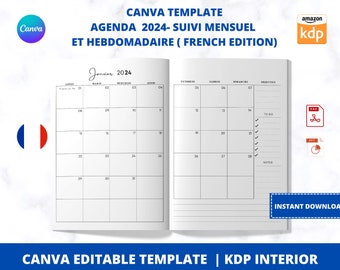 Bullet Agenda 2 En 1 / Vert / Bullet Journal Numérique En Français / Agenda  Numérique / Carnet Hybride 