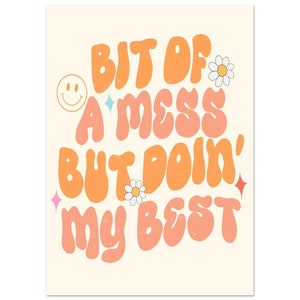 Hippie Wall Art, Aesthetic Quote Print, Retro Wall Art, Groovy Art, 70s ...