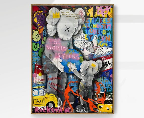 Kaws Figurine' Poster, picture, metal print, paint by SBS, Displate