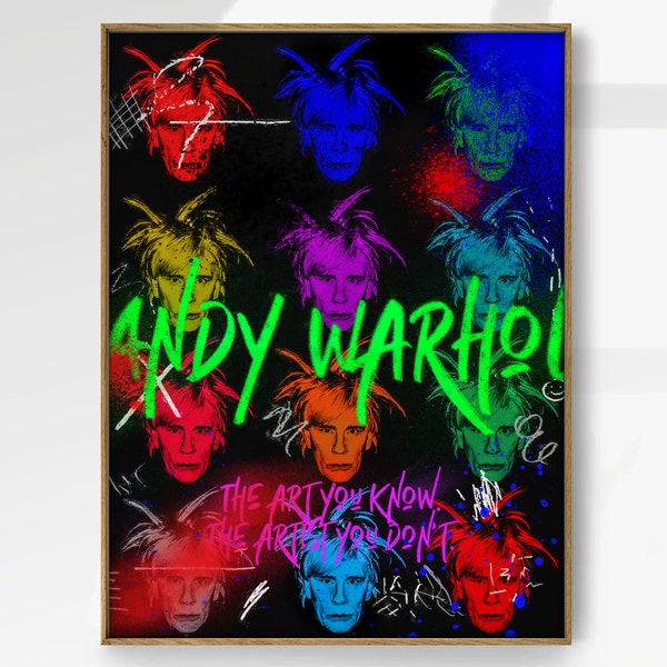 Andy Warhol Poster, Basquiat Wall Art Print, Pop Art Ausstellungsdruck, Fun Art, moderne Wandkunst, trendiges Poster, Wohnzimmerkunst, Oversize