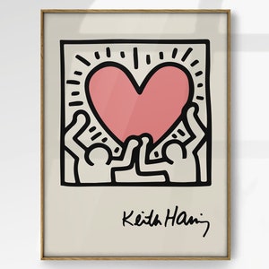 Keith Haring Love Poster, Pop Art Poster, Modern Artwork, Minimalist Wall Art, Art Print, Keith Haring Print, Room Decor, High Quality
