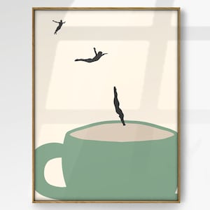 Kaffee Poster, Retro Küchenkunst, Trinkposter, Kaffeebar Dekoration, modernes Dekor, Küchenwandkunst, Geschenk für Kaffeeliebhaber