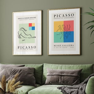 Picasso Exhibition Poster Set of 2: Line Art Prints (Digital Download)