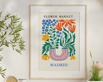 Madrid Flower Market Print: Spain Floral Art (Digital Download)