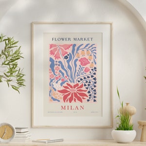Milan Flower Market Poster: Spring Floral Art Print (Digital Download)