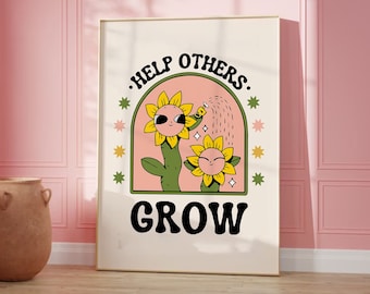 Retro Sunflower Quote Print: Positive Wall Art (Digital Download)