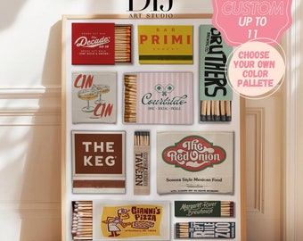 CUSTOM MATCHBOOK ART | Personalized Digital Matchbox Gift | Large Matches Print | Customized Retro Wall Poster | Unique Anniversary Gift
