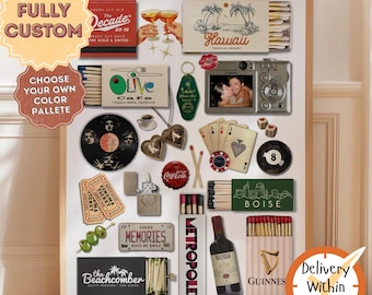CUSTOM MATCHBOOK ART | Personalized Digital Matchbox Gift | Large Matches Print | Customized Retro Wall Poster | Unique Anniversary Gift