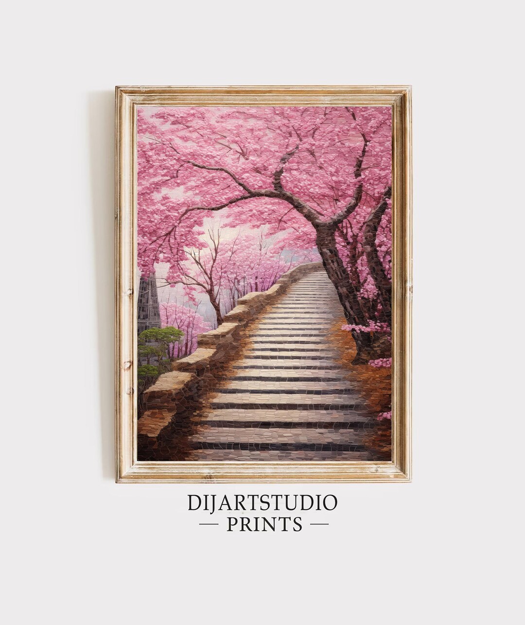 Vintage Cherry Blossom Path Print: Spring Farmhouse Decor (digital ...