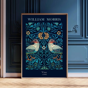 William Morris Print, William Morris Exhibition Print, William Morris Poster, Vintage Wall Art, Textiles Art, Vintage Poster Dark Art