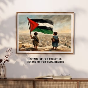 Kid Holding The Palestine Flag, Freedom Palestine Flag, Palestinian Poster, Resistance Until Reclamation, StandWithPalestine