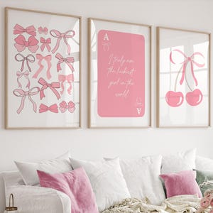Trendy Pink Bögen Wand Kunst Preppy poster College Wohnung Dekor Aquarell Bögen Druck Kokette Raumdekor Cowgirl Druck Girly Wandkunst