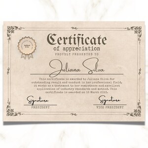 Printable Certificate Template, Editable Certificate of Appreciation ...