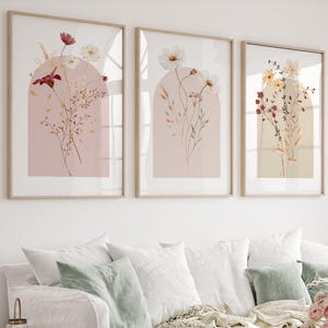 Watercolor Wildflower Prints Set: Minimalist Boho Home Decor (Digital Download)