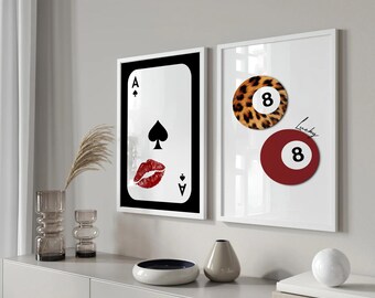 8 Ball Leopard Print: Ace of Spades Watercolor Art (Digital Download)