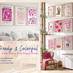 Preppy Pink Wall Art, Coquette Retro Print, Bedroom Wall Art, Dorm Room Decor, whole shop bundle, entire shop bundle,, pink coquette prints, Kitchen wall art, Bathroom Wall Art, trendy pink wall art, funny wall art, vintage gallery wall, preppy wall bundle