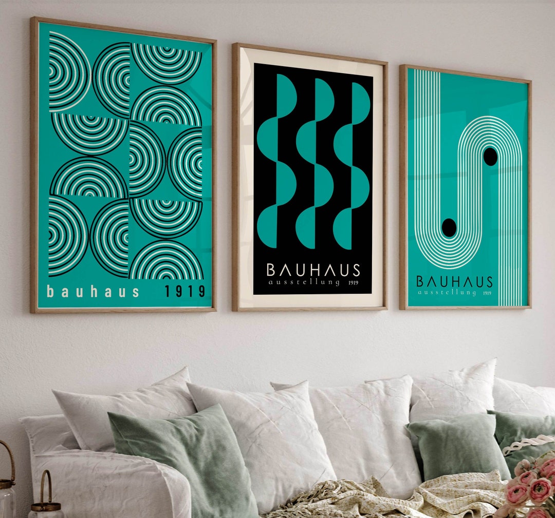 Vintage Bauhaus Exhibition Poster Set: Modernist Wall Art (digital ...