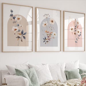 Watercolor Wildflower Prints Set: Minimalist Boho Home Decor (Digital Download)