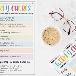 Weekly Chores Chart, Printable Editable Daily & Weekly Kids Chore ...