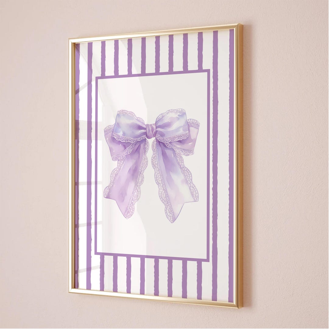 Purple Bow Print: Preppy Coquette Room Decor (digital Download) - Etsy