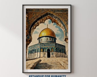 Masjid al-Aqsa Painting: Palestine Wall Art (Digital Download)