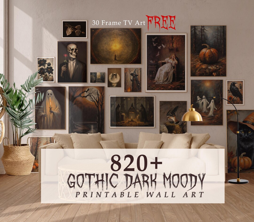 Dark Academia Decor, Mega Bundle Set of 700+ Prints, Moody Dark ...