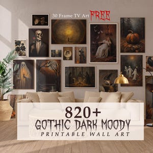 Dark Academia Decor, Mega Bundle Set Of 700+ Prints, Moody Dark Printable Gallery Wall Art Set, Cottagecore Paintings, Mysterious Wall Print