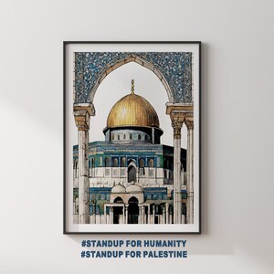 Masjid al-Aqsa Painting, Palestine Painting, Palestine Wall Art, Palestinian Poster, Resistance Until Reclamation, StandWithPalestine