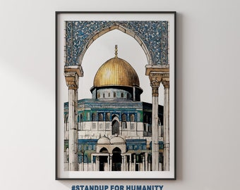 Masjid al-Aqsa Painting: Palestine Wall Art (Digital Download)