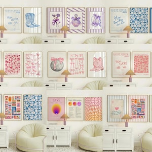 Gallery wall set, Eclectic decor, eclectic gallery, exhibition poster, maximalist art decor, Eclectic Gallery Set, maximalist wall art, Maximalist Gallery, Maximalist decor, trendy poster, Coquette Room Decor, Coquette Maximalist