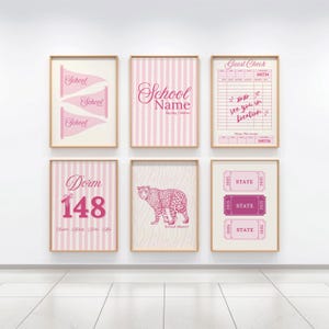 Individuelle College Wand Kunst Drucke (Set von 6) - Personalisierte Schule Thema (Digitaler Download)