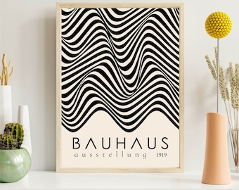 Bauhaus Exhibition Poster: Minimalist Retro Wall Art (digital