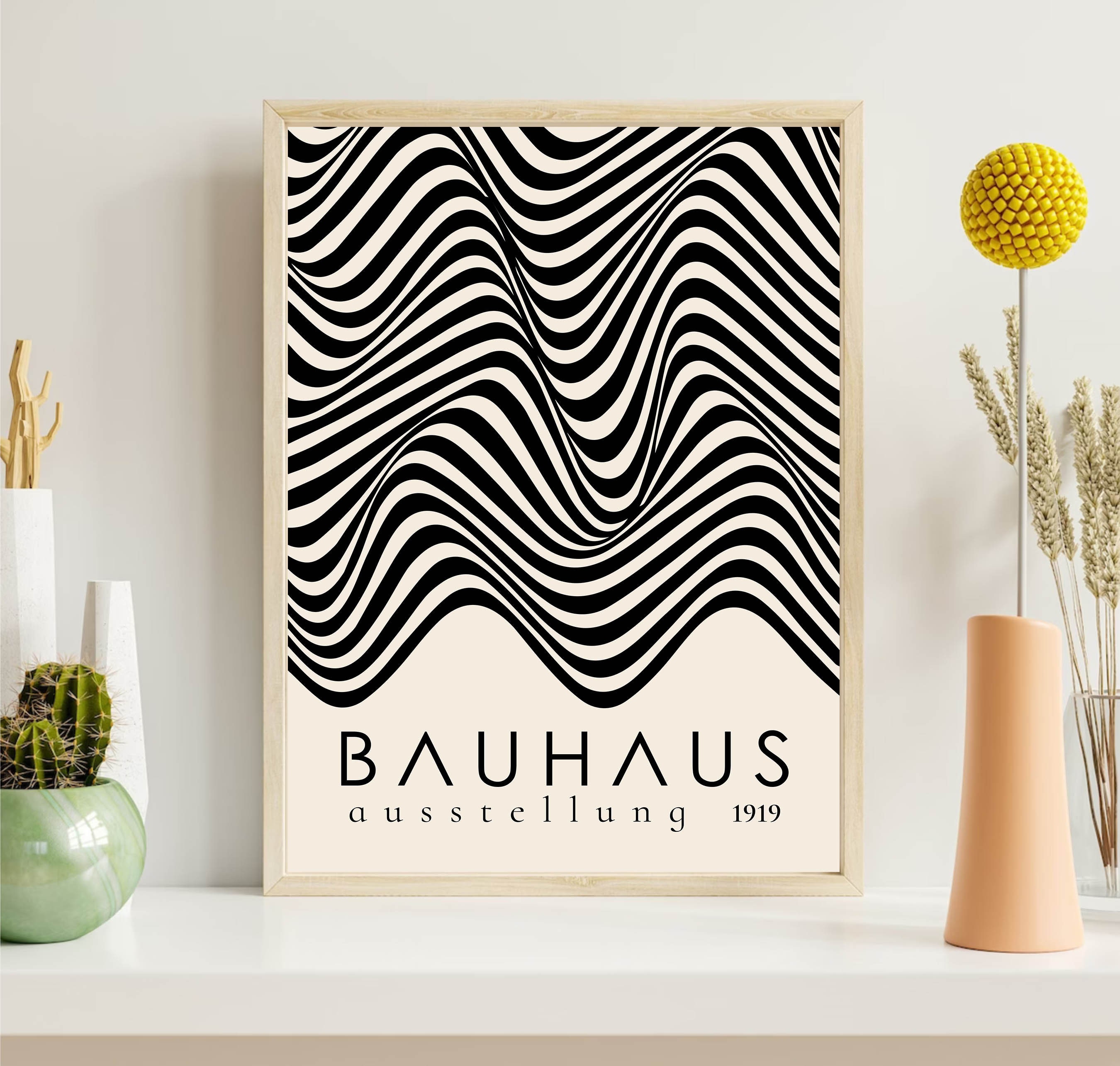 Bauhaus Exhibition Poster: Minimalist Retro Wall Art (digital