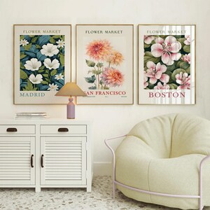 Flower Market Print Set: Trendy Floral Gallery Wall (Digital Download)