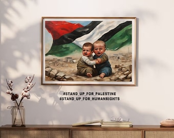 Impressão artística da bandeira da Palestina: Solidariedade em tons (download digital)