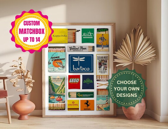 Custom Matchbook Art Print: Personalized Retro Matchbox Gift (Digital Download)