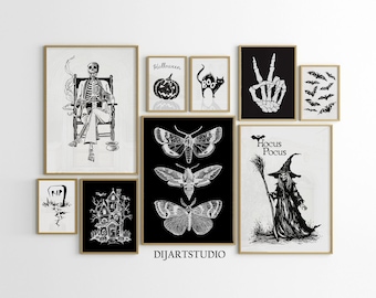 Halloween Gallery Wall Set | Halloween Art Prints | Halloween Decoration | Halloween printable wall art | Digital Print | Spooky Wall Art