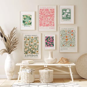 Flower Market Print Set: Trendy Floral Gallery Wall (Digital Download)