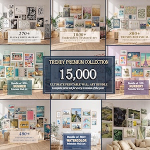 Vintage Gallery Wall Set of +15.000, Gallery Wall Art Set, Eclectic MEGA BUNDLE Wall Print Set, Vintage Prints, Eclectic Gallery Wall Decor