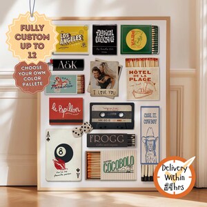 Custom Matchbook Art Print: Personalized Retro Wall Decor (Digital Download)