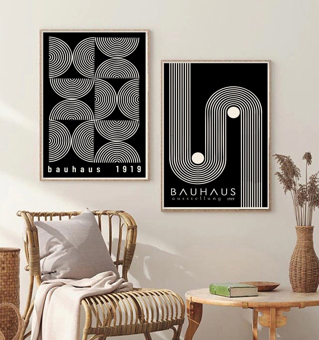 Bauhaus Exhibition Poster Set: Minimalist Retro Art (digital Download ...