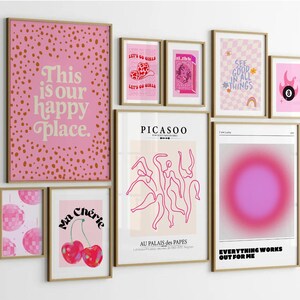 Preppy Pink Wall Art, Coquette Retro Print, Bedroom Wall Art, Dorm Room Decor, whole shop bundle, entire shop bundle,, pink coquette prints, Kitchen wall art, Bathroom Wall Art, trendy pink wall art, funny wall art, vintage gallery wall, preppy wall bundle