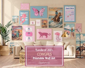Coastal Cowgirl Wall Art Bundle: Beachy Western Prints (Digital Download)