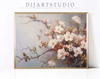 Vintage Cherry Blossom Print: Farmhouse Spring Wall Art (Digital Download)
