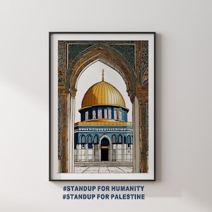 Masjid al-Aqsa Painting, Palestine Painting, Palestine Wall Art, Palestinian Poster, Resistance Until Reclamation, StandWithPalestine