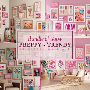 Preppy Pink Wall Art, Coquette Retro Print, Bedroom Wall Art, Dorm Room Decor, whole shop bundle, entire shop bundle,, pink coquette prints, Kitchen wall art, Bathroom Wall Art, trendy pink wall art, funny wall art, vintage gallery wall, preppy wall bundle