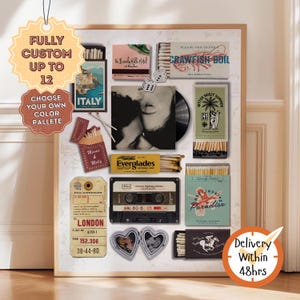CUSTOM MATCHBOOK ART | Personalisiertes digitales Streichholzschachtel Geschenk | Große Streichhölzer Druck | Angepasstes Retro Wand Poster | Einzigartiges Jubiläumsgeschenk