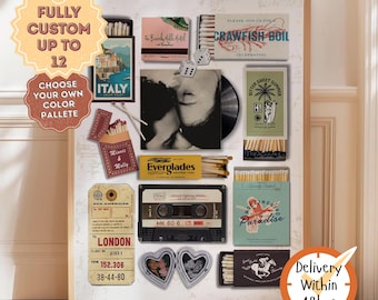 CUSTOM MATCHBOOK ART | Personalized Digital Matchbox Gift | Large Matches Print | Customized Retro Wall Poster | Unique Anniversary Gift