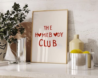 The Homebody Club Print Aesthetic Kitchen Decor Kitchen Wall Art Print Trendy Decor Cute Quote Minimalist Heart Print Digital Download