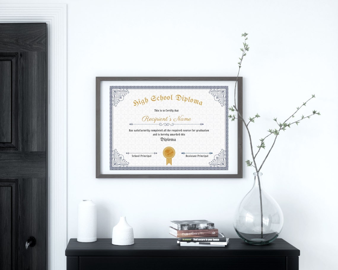 Homeschool Diploma, Editable Diploma Template, High School Diploma ...
